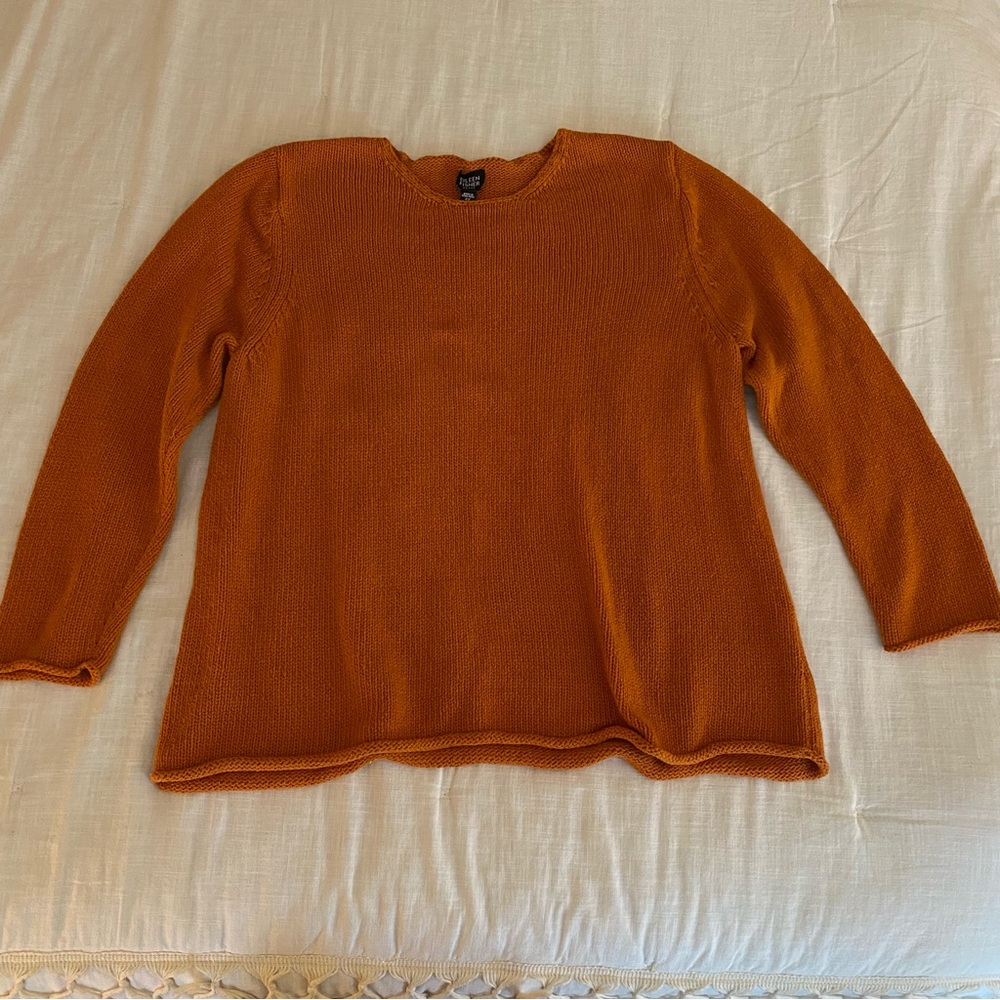 Eileen Fisher Woman 100% Cotton Knit Sweater | 2X | Burnt Orange